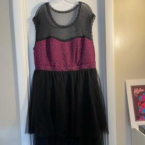 Torrid Lace&Tulle Illusion Neckline Dress 24 NWT